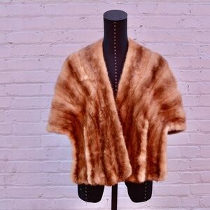 Vintage Mink Stole- Autumn Haze